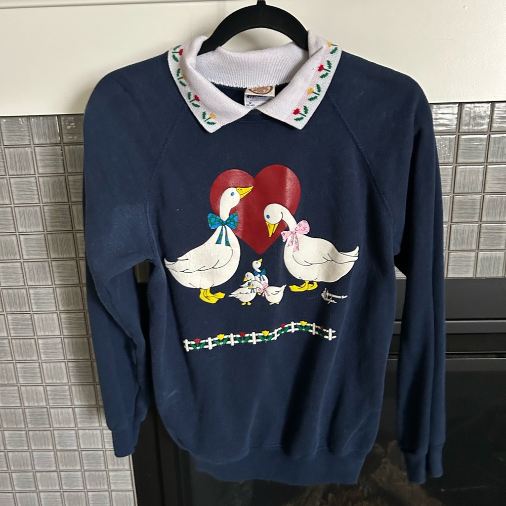 Vintage Cottagecore Goose Sweater